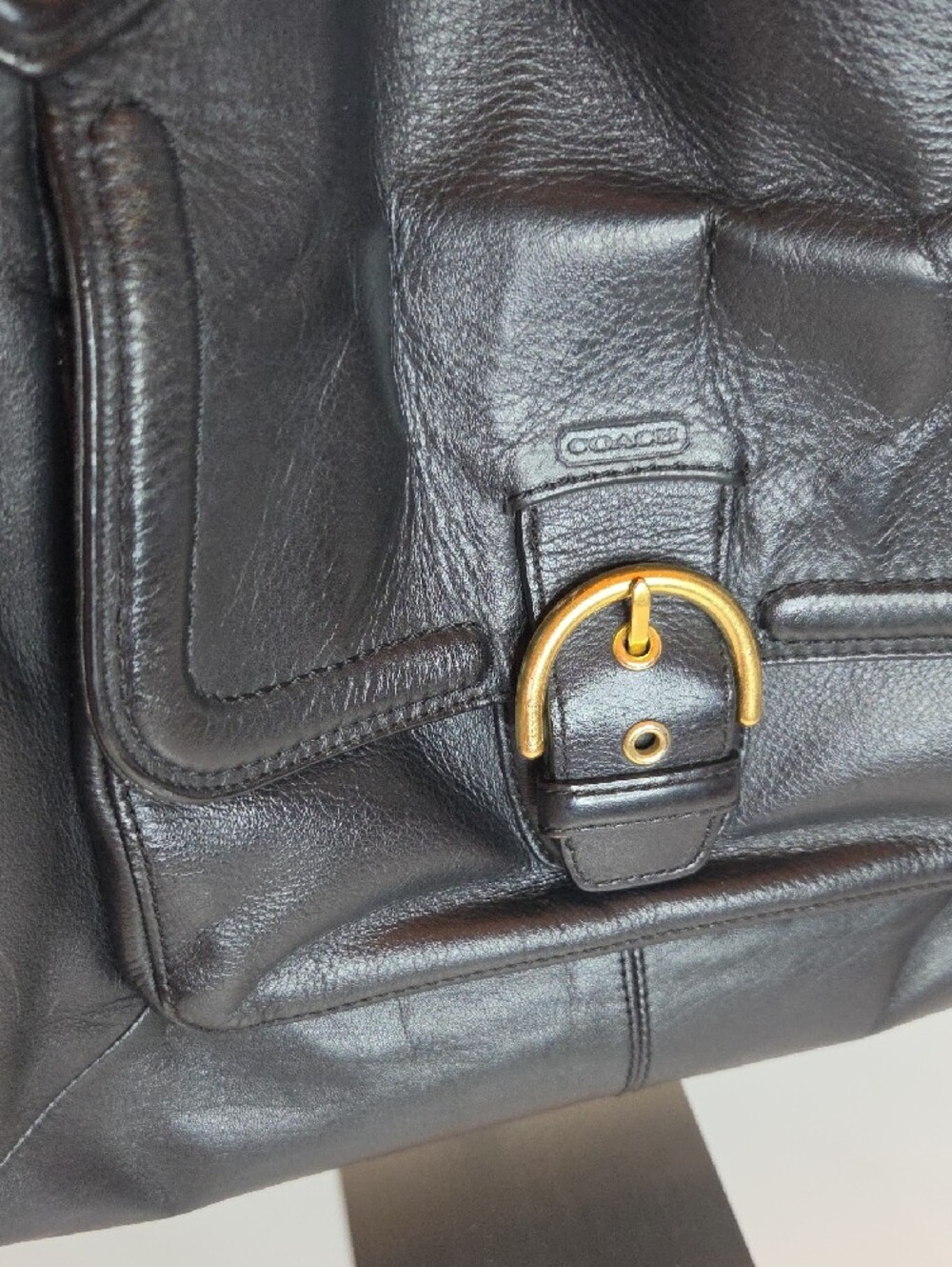 Coach Campbell Belle Carryall Shoulder Black Leather Bag - Style F24683 - Picture 3 of 12